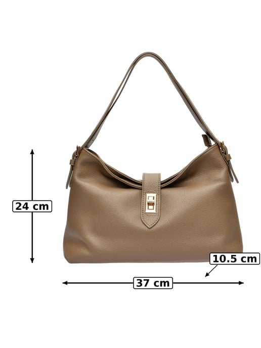 Anna Luchini Beige Rundleer Tas - Image 6