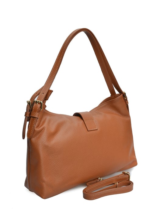 Anna Luchini Brown Rundleer Tas - Image 2