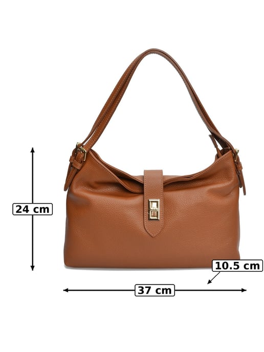 Anna Luchini Brown Rundleer Tas - Image 6