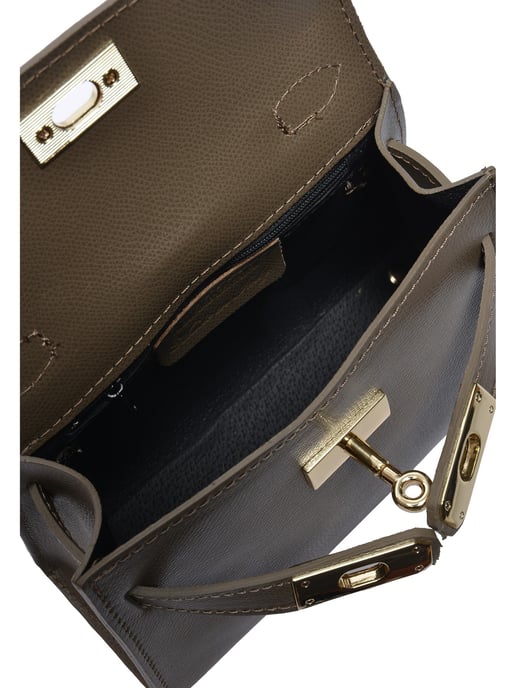 Isabella Rhea Beige Rundleer Tas - Image 4