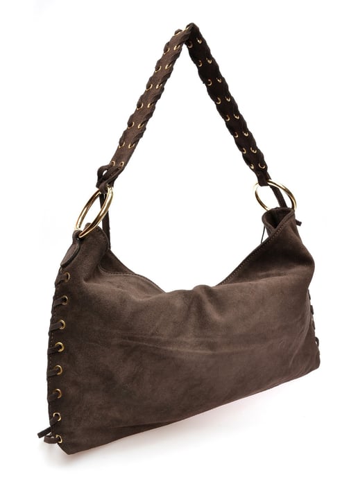Anna Luchini Bordeauxrood Rundleer Tas - Image 2