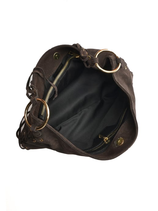 Anna Luchini Bordeauxrood Rundleer Tas - Image 4