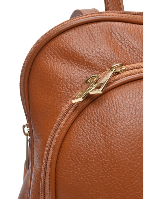 Anna Luchini Brown Rundleer Tas - Image 2