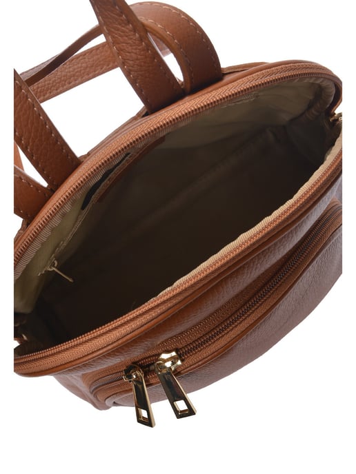 Anna Luchini Brown Rundleer Tas - Image 3