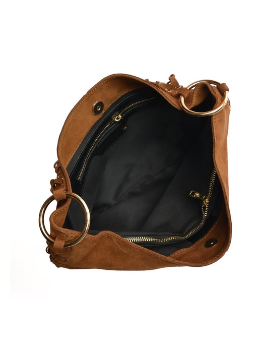 Anna Luchini Brown Rundleer Tas - Image 4