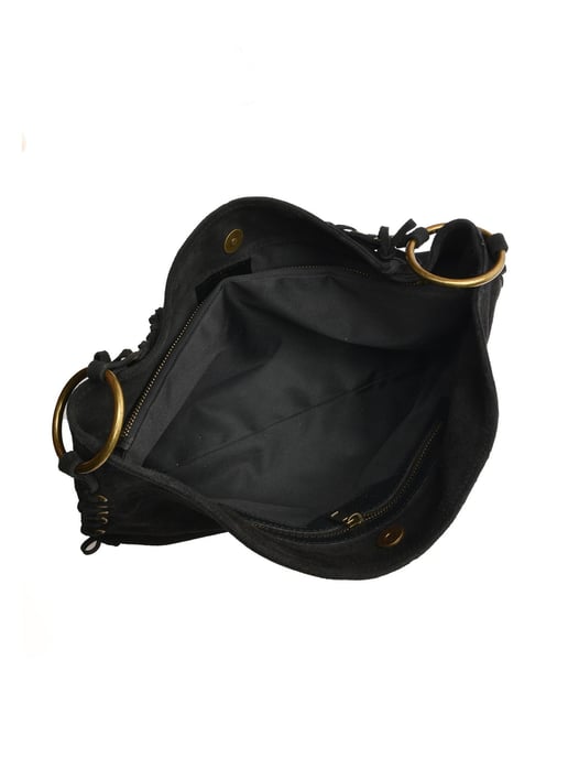 Anna Luchini Zwart Rundleer Tas - Image 4