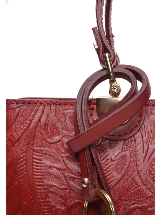Anna Luchini Rood Rundleer Tas - Image 3