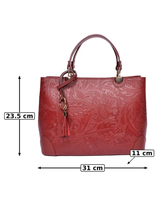 Anna Luchini Rood Rundleer Tas - Image 6