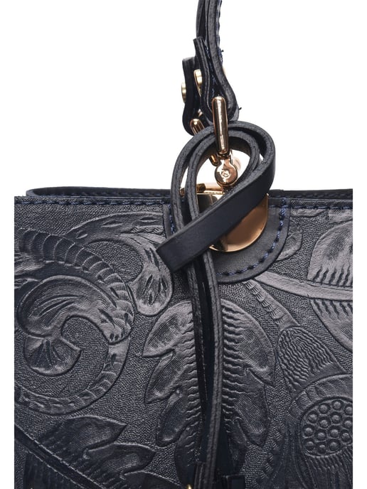 Anna Luchini Blauw Rundleer Tas - Image 3