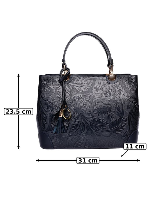 Anna Luchini Blauw Rundleer Tas - Image 6