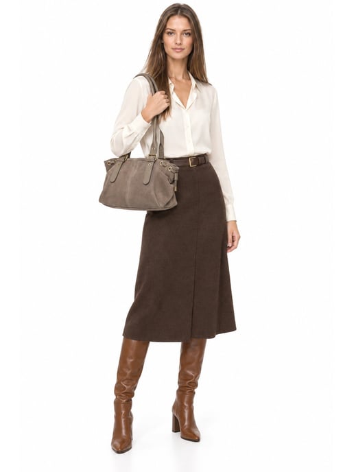 Anna Luchini Beige Rundleer Tas - Image 6