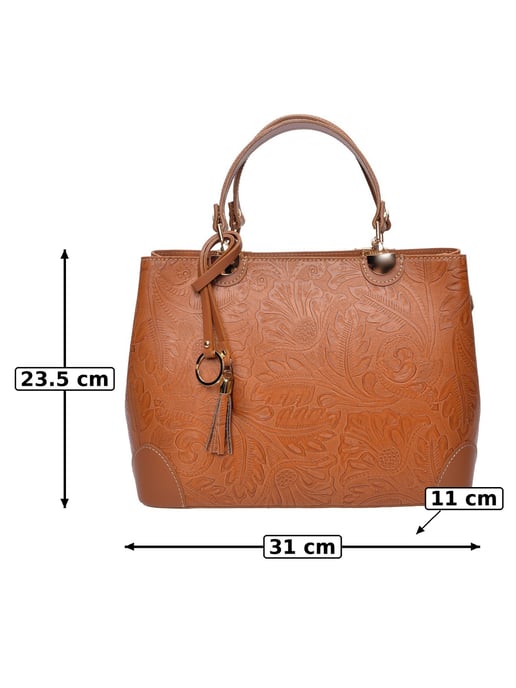 Anna Luchini Brown Rundleer Tas - Image 6
