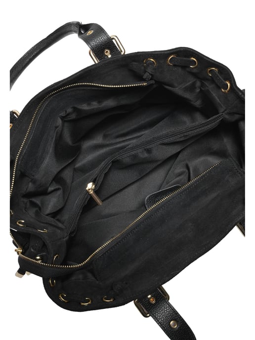 Anna Luchini Zwart Rundleer Tas - Image 4