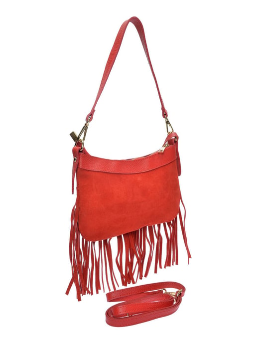 Anna Luchini Rood Rundleer Tas - Image 2