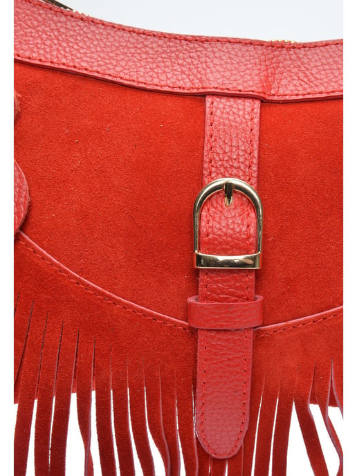 Anna Luchini Rood Rundleer Tas - Image 3