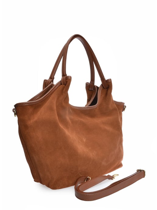 Anna Luchini Brown Rundleer Tas - Image 2