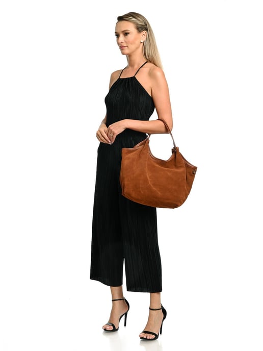 Anna Luchini Brown Rundleer Tas - Image 5