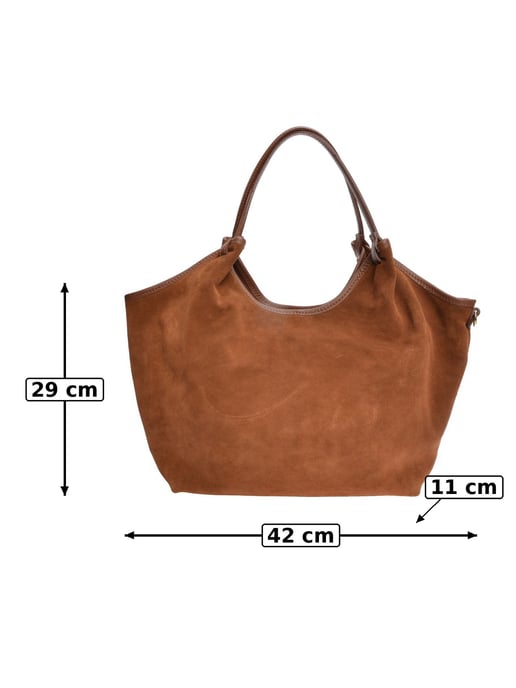 Anna Luchini Brown Rundleer Tas - Image 6