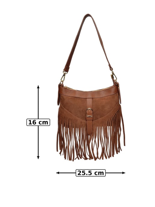Anna Luchini Brown Rundleer Tas - Image 6