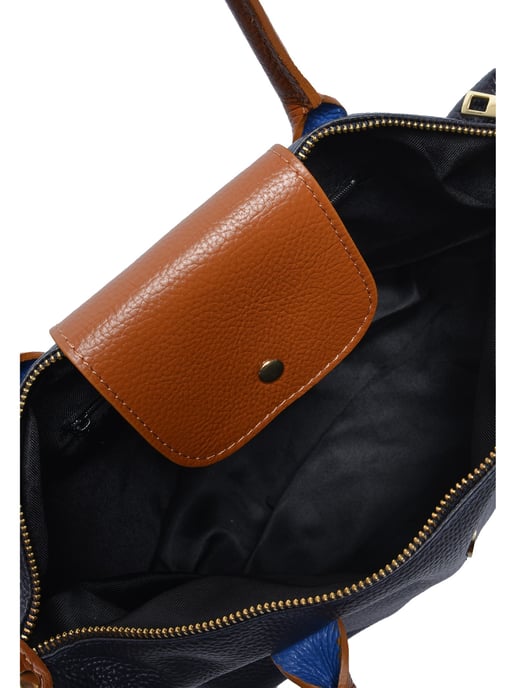 Anna Luchini Blauw Rundleer Tas - Image 4
