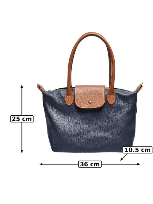 Anna Luchini Blauw Rundleer Tas - Image 5