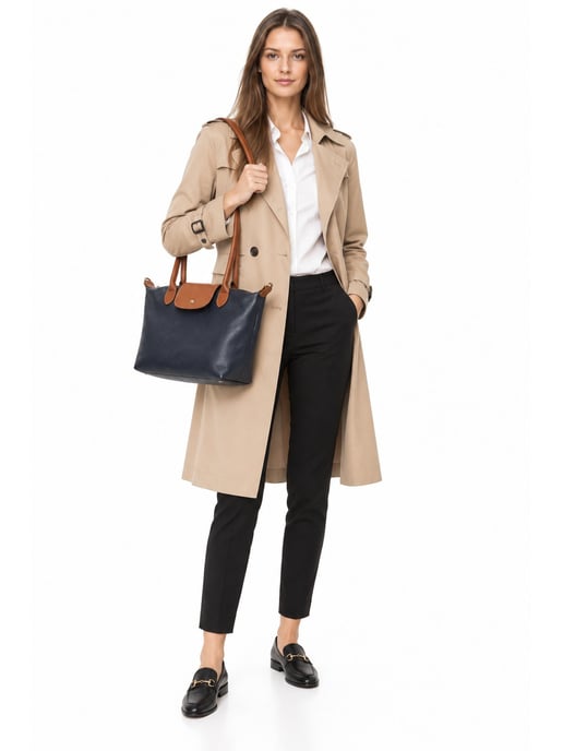 Anna Luchini Blauw Rundleer Tas - Image 6
