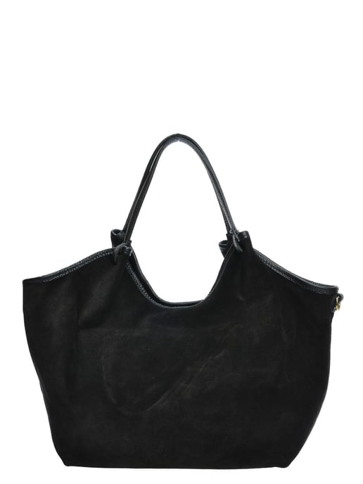 Anna Luchini Zwart Rundleer Tas - Image 1