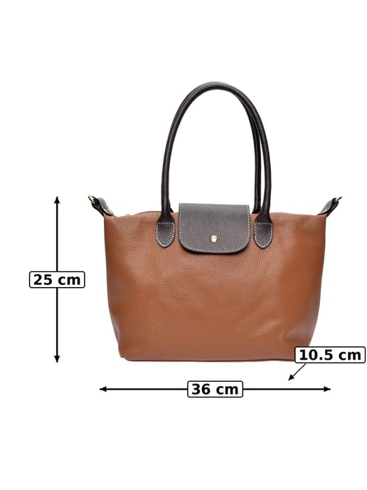 Anna Luchini Brown Rundleer Tas - Image 6