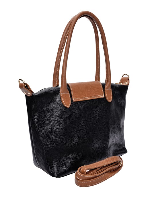 Anna Luchini Zwart Rundleer Tas - Image 2