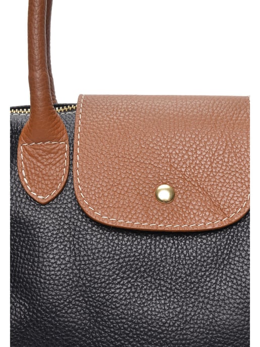 Anna Luchini Zwart Rundleer Tas - Image 3