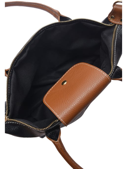Anna Luchini Zwart Rundleer Tas - Image 4