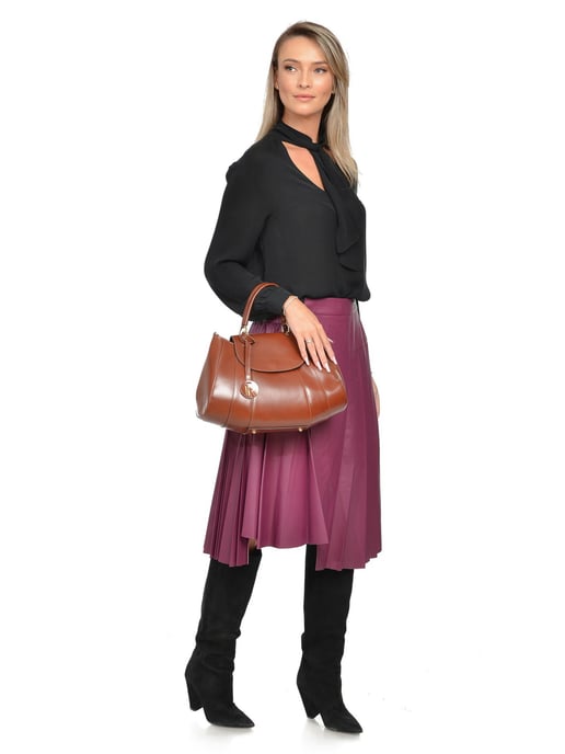 Isabella Rhea Bordeauxrood Rundleer Tas - Image 5
