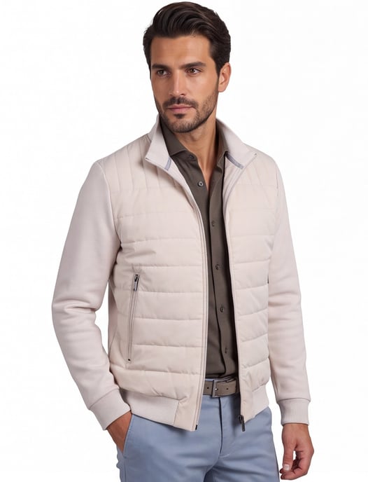 Beige vest Gentiluomo rits opstaande kraag - Image 1