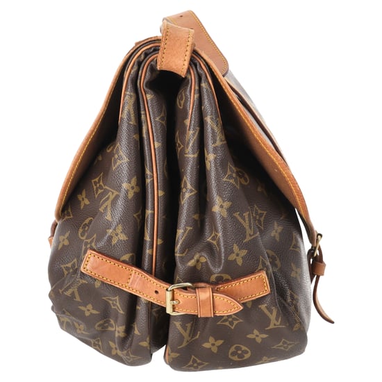 Louis Vuitton Saumur 35 Messenger Bag in bruin gecoat canvas - Image 2