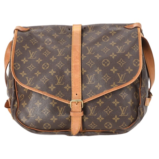 Louis Vuitton Saumur 35 Messenger Bag in bruin gecoat canvas - Image 3