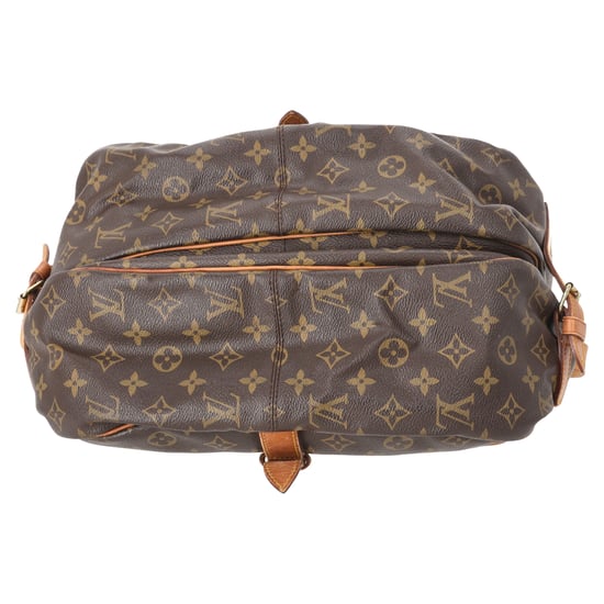 Louis Vuitton Saumur 35 Messenger Bag in bruin gecoat canvas - Image 5