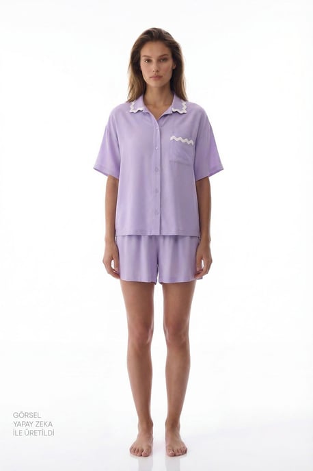 Penti Ella pyjamaset met kanten shorts en korte mouwen - Image 1