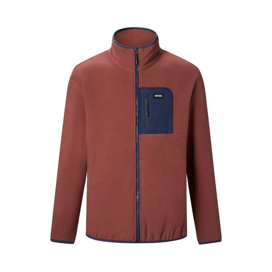 Regatta Heren Frankie Full Zip Fleecejack (Donkerkersenrood/marineblauw) - Image 2