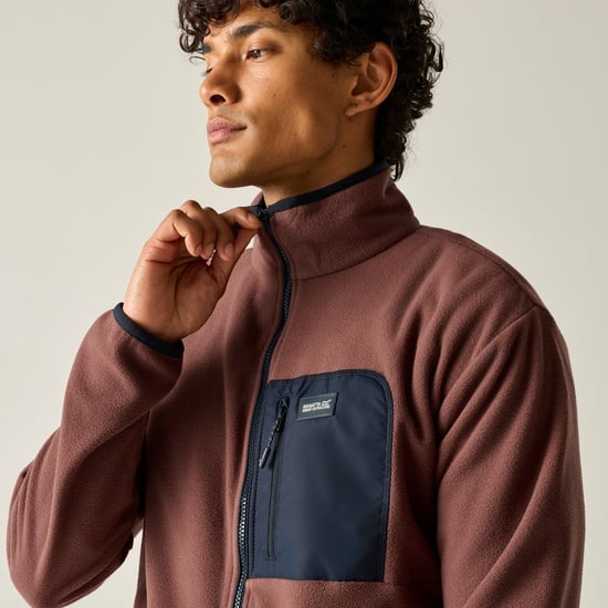 Regatta Heren Frankie Full Zip Fleecejack (Donkerkersenrood/marineblauw) - Image 4