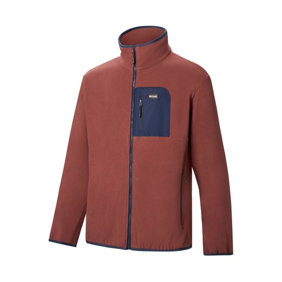 Regatta Heren Frankie Full Zip Fleecejack (Donkerkersenrood/marineblauw) - Image 5