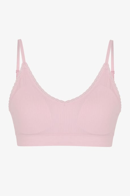 Naadloze bralette met kantpatroon en uitneembare cups - Image 5