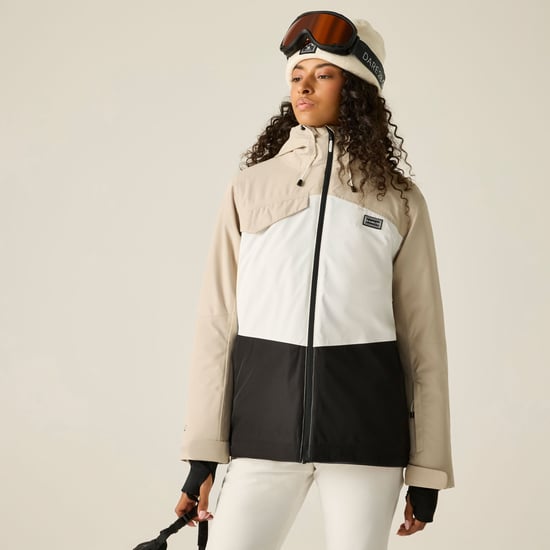 Dare 2B Ski-jas voor dames met blokprint (Witte peper/Zwarte) - Image 1