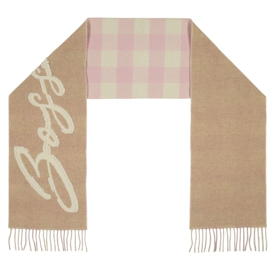 Boss Omkeerbare sjaal met gingham-patroon (Roest) - Image 3