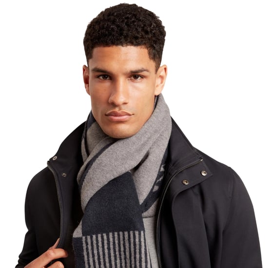 Ted Baker Omkeerbare gebreide sjaal met opschrift (Grijs) - Image 1