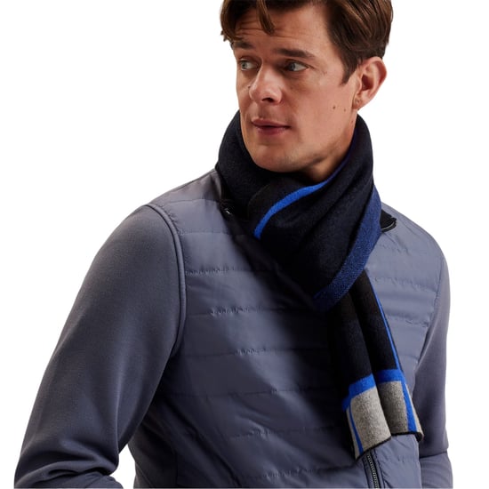 Ted Baker Kierans wintersjaal met streepjesmotief (Marine) - Image 1