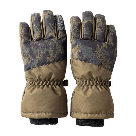 Regatta Arlie waterdichte skihandschoenen met structuur en verweerde look voor kinderen (Bark Green) - Image 1