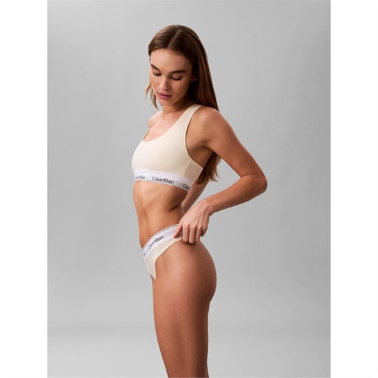 Calvin Klein Dames/Dames Logo Katoenmix String (Gele peer) - Image 5