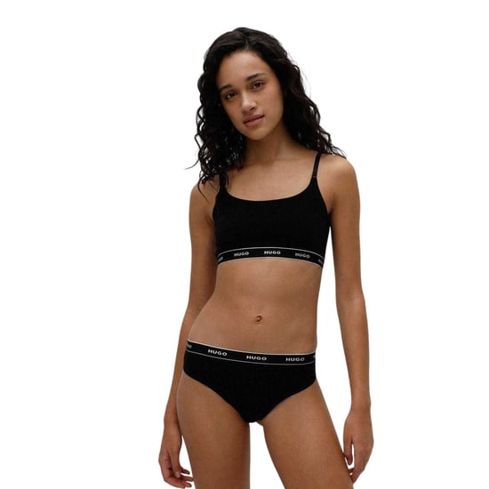 Hugo Gestreepte string voor dames (set van 3) (Zwart) - Image 1