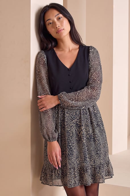 Petite jurk met giletlook - Image 3