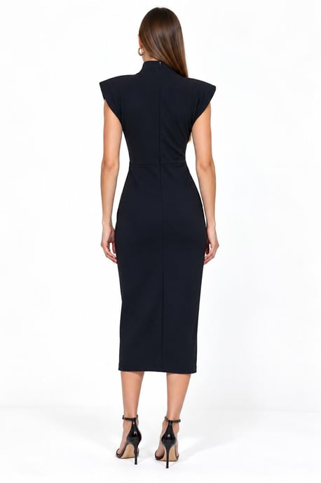 Busem dames midi-jurk met halve col - Image 3